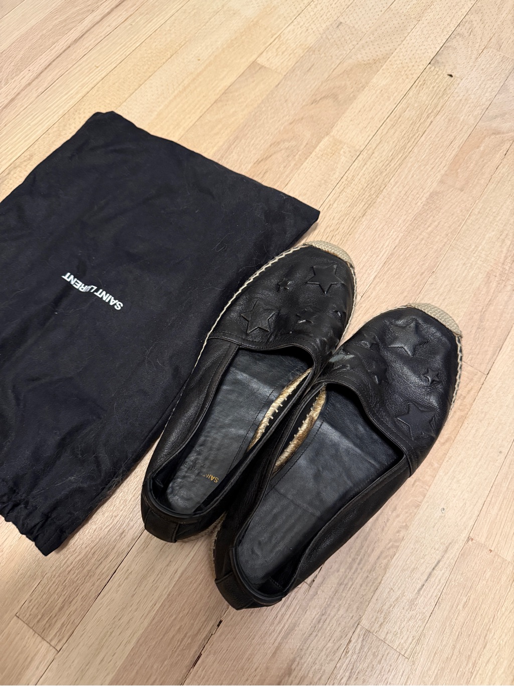 Saint Laurent Black Star-Embroidered Espadrille Slip-Ons - Women - Size 36